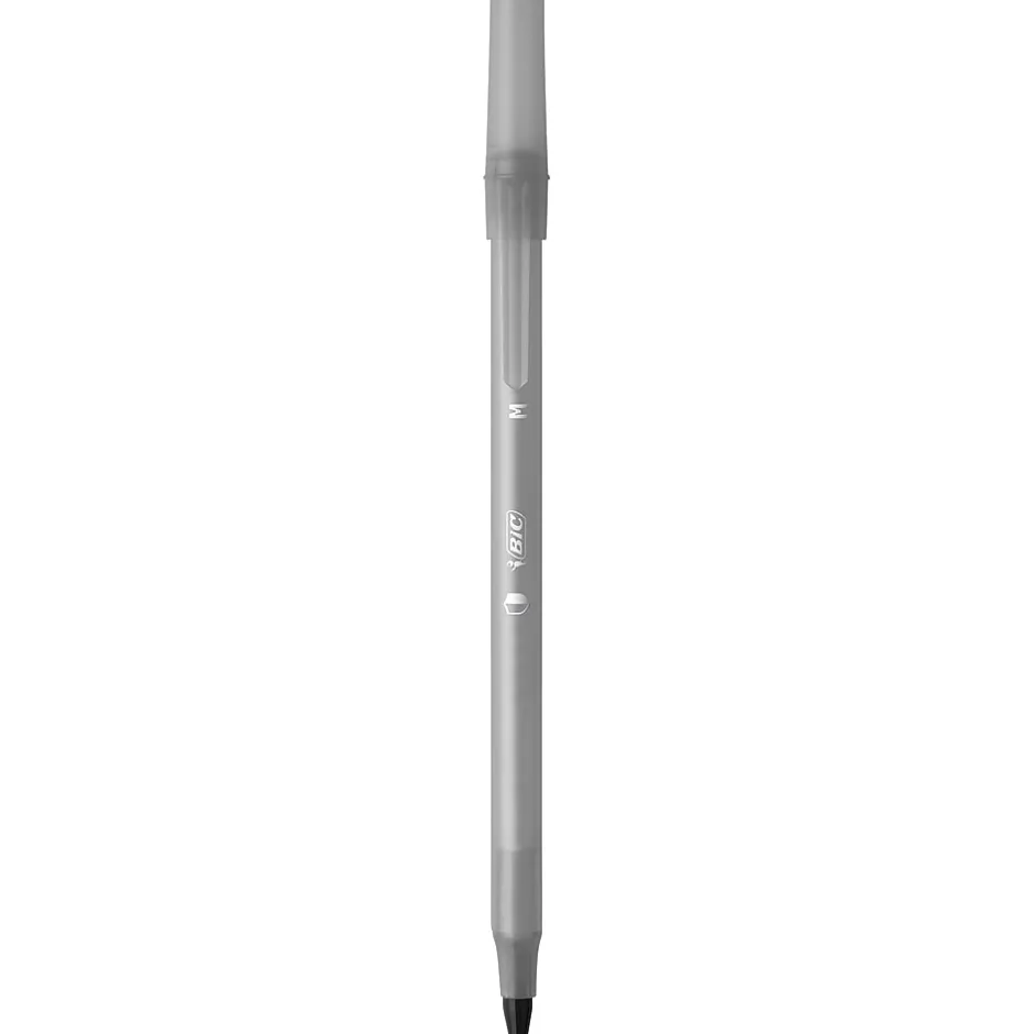 BIC Prevaguard Round Stic Ballpoint Pen, Medium Point, Black Ink, 8/Pack (GSAMP81-BLK) New