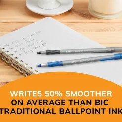 BIC Round Stic Grip Xtra Comfort Ballpoint Pen, Medium Point, Blue Ink, 24/Box, 6 Boxes/Pack (GSMG144E-BLU) Sale