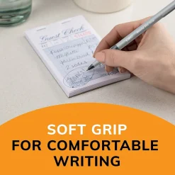 BIC Round Stic Grip Xtra Comfort Ballpoint Pens, Fine Point, 0.8mm, Black Ink, Dozen (13902) Discount