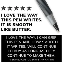 BIC Round Stic Grip Xtra Comfort Ballpoint Pens, Fine Point, 0.8mm, Black Ink, Dozen (13902) Discount