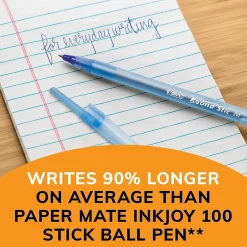 BIC Round Stic Xtra Life Ballpoint Pens, Medium Point, 1.0mm, Blue Ink, 60/Pack (GSM609BE) Online