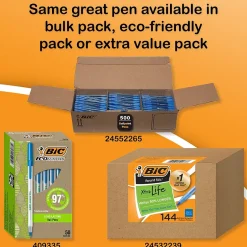 BIC Round Stic Xtra Life Ballpoint Pens, Medium Point, 1.0mm, Blue Ink, 60/Pack (GSM609BE) Online