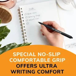 BIC Soft Feel Retractable Ballpoint Pens, Fine Point, 0.8mm, Black Ink, Dozen (12346/SCSF11BK) Best