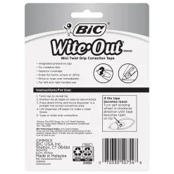 BIC Wite-Out Mini Correction Tape, White, 2/Pack (50754)