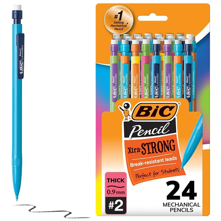 BIC Xtra Strong Mechanical Pencils, 0.9mm, #2 Hard Lead, 24/Pack (MPLWP241-BLK) Sale