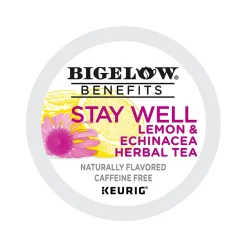 Tea<Bigelow Benefits Stay Well Lemon and Echinacea Herbal Tea Pods, 22/Pack (5000359645)