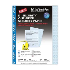 New Kan't Kopy 8.5" x 11" Security Paper, 60 lbs., Blue, 250 Sheets/Pack (KK12A1CPBL) Security & Carbon