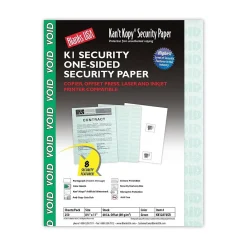 New Kan't Kopy 8.5" x 11" Security Paper, 60 lbs., Green, 250 Sheets/Pack (KK12A1VGR) Security & Carbon