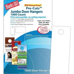 Blanks/USA® 4 1/4" x 11" 67 lbs. Digital Bristol Cover Door Hanger, White, 250/Pack, 1000 Pieces Business Cards