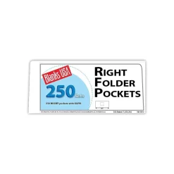 Blanke Blanks/USA® 8 7/8" x 4" 80 lbs. Gloss Cover Right Folder With One Pocket, White, 250/Pack Clearance