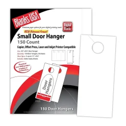 Clearance Blanks/USA® 3.67" x 8 1/2" 90 lbs. Digital Index Cover Door Hanger, White, 50/Pack Business Cards