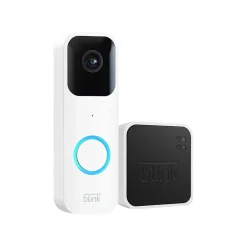 Smart Doorbells<Blink Wi-Fi Wired/Wireless Smart Video Doorbell with Sync Module 2, White (B08SGR2G65)
