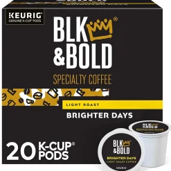 Keurig K-Cups<BLK & Bold Brighter Days Coffee Keurig K-Cup Pod, Light Roast, 20/Box (5000372406)