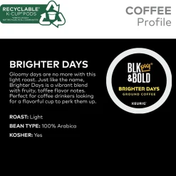 Keurig K-Cups<BLK & Bold Brighter Days Coffee Keurig K-Cup Pod, Light Roast, 20/Box (5000372406)