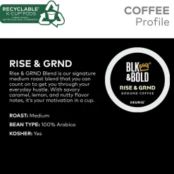 Keurig K-Cups<BLK & Bold Rise & GRND Coffee Keurig® K-Cup® Pods, Medium Roast, 80/Carton (OKB90055CT)
