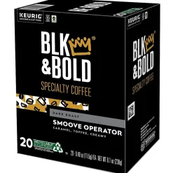 Keurig K-Cups<BLK & Bold Smoove Operator Coffee Keurig® K-Cup® Pods, Dark Roast, 20/Box ( OKB90056 )