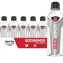 Bottled Water<BodyArmor SportWater Alkaline Water, 23.67 Fl. Oz., 24/Pack (100701-1.0)