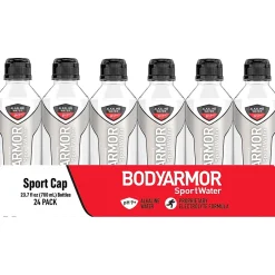 Bottled Water<BodyArmor SportWater Alkaline Water, 23.67 Fl. Oz., 24/Pack (100701-1.0)