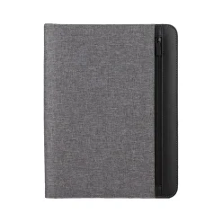 Bond Street Faux Leather Padfolio with Zipper Closure, Gray (WRC1503BS-GREY)