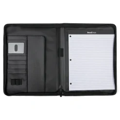 Bond Street Faux Leather Padfolio with Zipper Closure, Gray (WRC1503BS-GREY)