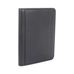 Bond Street Faux Leather Padfolio with Zipper Closure, Black (WRC1512BS-BLACK)