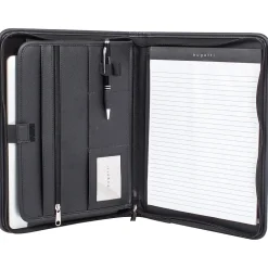 Bond Street Faux Leather Padfolio with Zipper Closure, Black (WRC1512BS-BLACK)