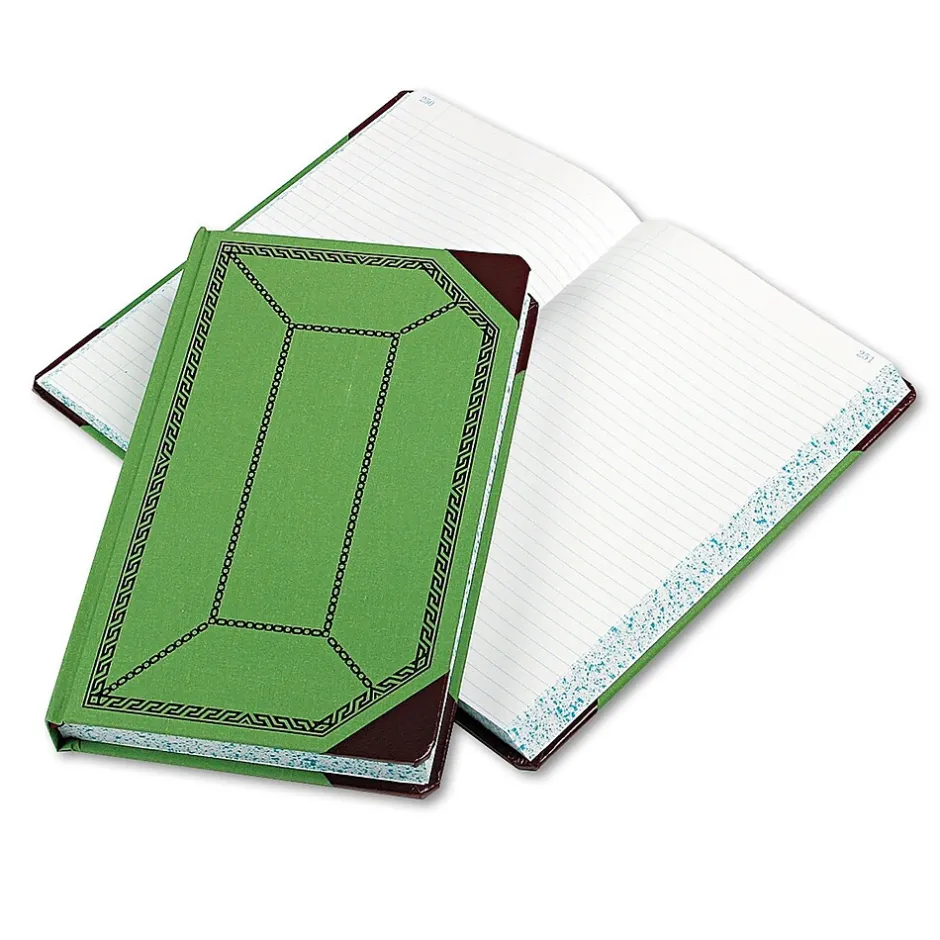 Best Record Book, 7 5/8" x 12 1/2", Green/Red, 250 Sheets/Book (67 1/8-500-R) Accounting & Record Journals