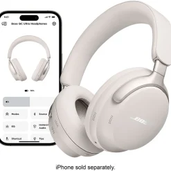 Headphones<Bose QuietComfort Ultra Wireless Noise Cancelling Over-the-Ear Headphones, White Smoke (880066-0200) White-Smoke