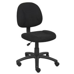 Discount Boss Armless Ergonomic Fabric Swivel Task Chair, Black (B315-BK) Office Chairs