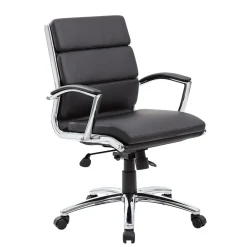 Hot Boss CaresoftPlus Executive Series High Back Executive Chair with Metal Chrome Finish, Black (B9476-BK) Office Chairs