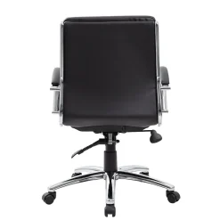 Hot Boss CaresoftPlus Executive Series High Back Executive Chair with Metal Chrome Finish, Black (B9476-BK) Office Chairs