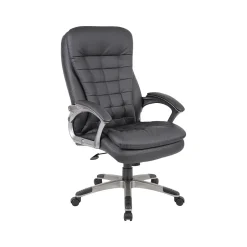 Discount Boss Faux Leather Executive Chair, Black (B9331) Office Chairs