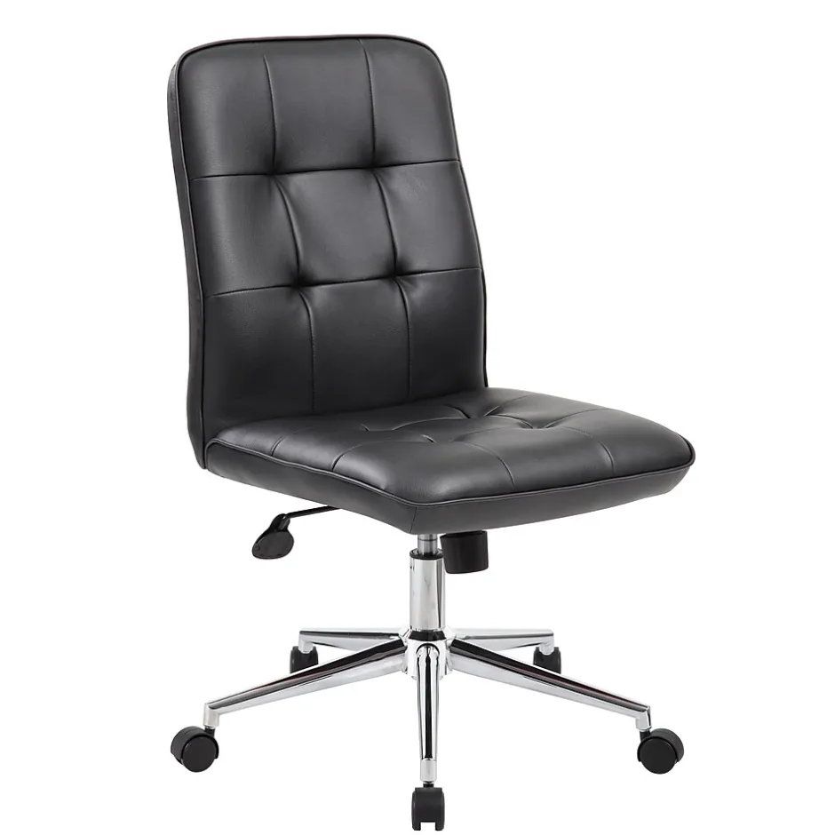 Best Boss Millennial Modern Faux Leather Computer and Desk Chair, Black (B330-BK) Office Chairs