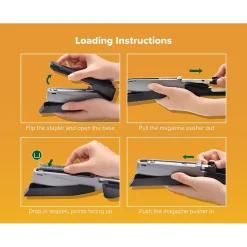 Bostitch InPower 25 Desktop Stapler, 25-Sheet Capacity, (PPR1100) Black/Gray New