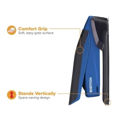 Bostitch InPower Spring-Powered Desktop Stapler, 20-Sheet, Blue/Black (1122) Clearance