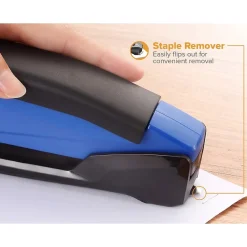 Bostitch InPower Spring-Powered Desktop Stapler, 20-Sheet, Blue/Black (1122) Clearance