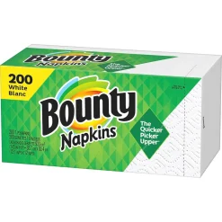 Napkins<Bounty Quilted Napkin, 1-ply, White, 200 Napkins/Pack (34885.)