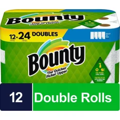 Paper Towels<Bounty Select-A-Size Double Roll Paper Towels, 2-ply, 90 Sheets/Roll, 12 Rolls/Pack (66541/06130)