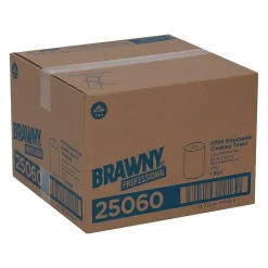 Brawny Professional H700 Durable Fibers Cleaning Wipers, 250" x 10", White, 800 Sheets/Roll (25060)