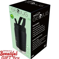 Brentwood Geojug Stainless Steel Double Walled Sports Water Jug, 64 oz., Black (G-1900BK)