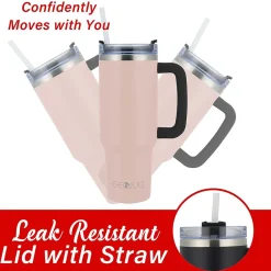 Brentwood Geojug Stainless Steel Double Walled Tumbler Cup, 40 oz., Pink (CMB-1200PK)