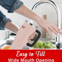 Brentwood Geojug Stainless Steel Double Walled Tumbler Cup, 40 oz., Pink (CMB-1200PK)