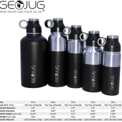 Water Bottles<Brentwood Stainless Steel Double Wall Insulated Water Bottle, 32 oz., Black (BTWG1032BK)