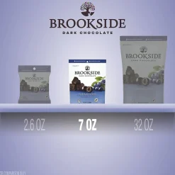 Chocolate<Brookside Dark Chocolate with Acai and Blueberry Flavors Candy, 7 oz, Resealable Bag (050929)