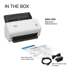 Portable Scanners<Brother ADS3100 Duplex Document Scanner, Black/White