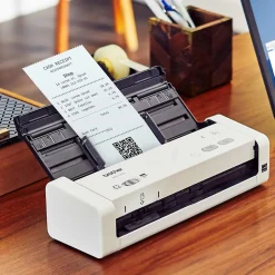 Scanners<Brother ADS-1200 Micro USB Duplex Document Scanner, White (ADS1200)