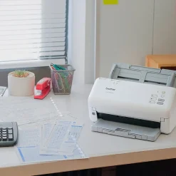 Portable Scanners<Brother ADS-4300N Duplex Document Scanner, Gray