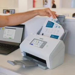 Portable Scanners<Brother ADS-4900W Duplex Document Scanner, White/Black