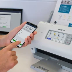 Portable Scanners<Brother ADS-4900W Duplex Document Scanner, White/Black