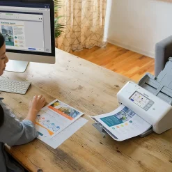 Desktop Scanners<Brother ADS-4700W Duplex Document Scanner, White/Black